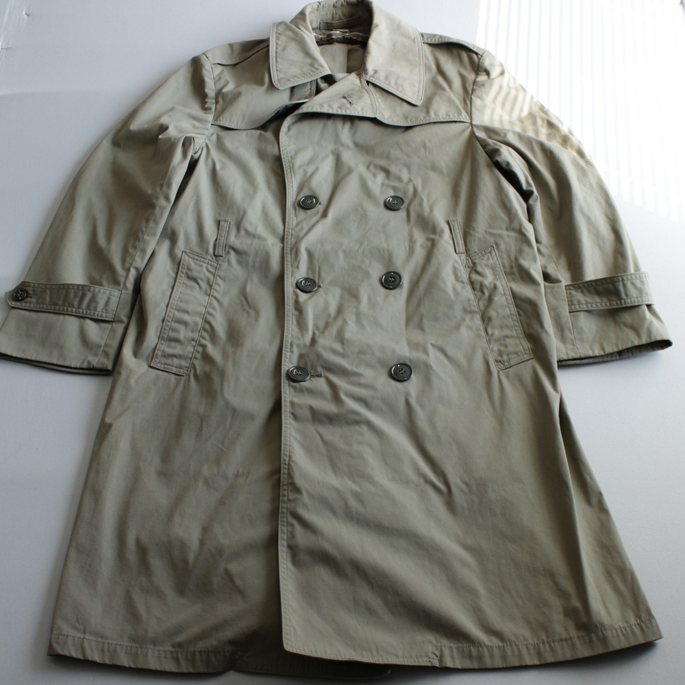 Vintage USMC All Weather Trench Coat Mens 38S Tan Military Sidran 1996